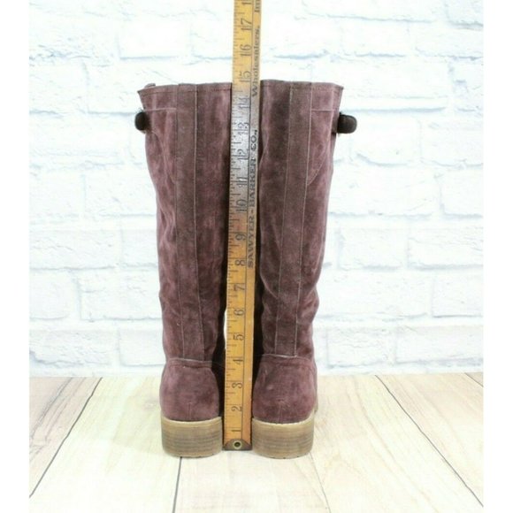 Muk Luks Purple Suede Pull On Knee High Barbie Snowflake Snow Boots Size 8 - Picture 9 of 12